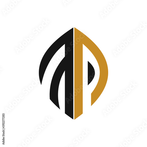 Initial letter mp or pm logo vector design template