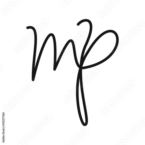 Initial letter mp logo or pm logo vector design template