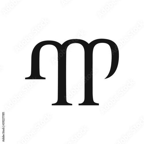 Initial letter mp logo or pm logo vector design template