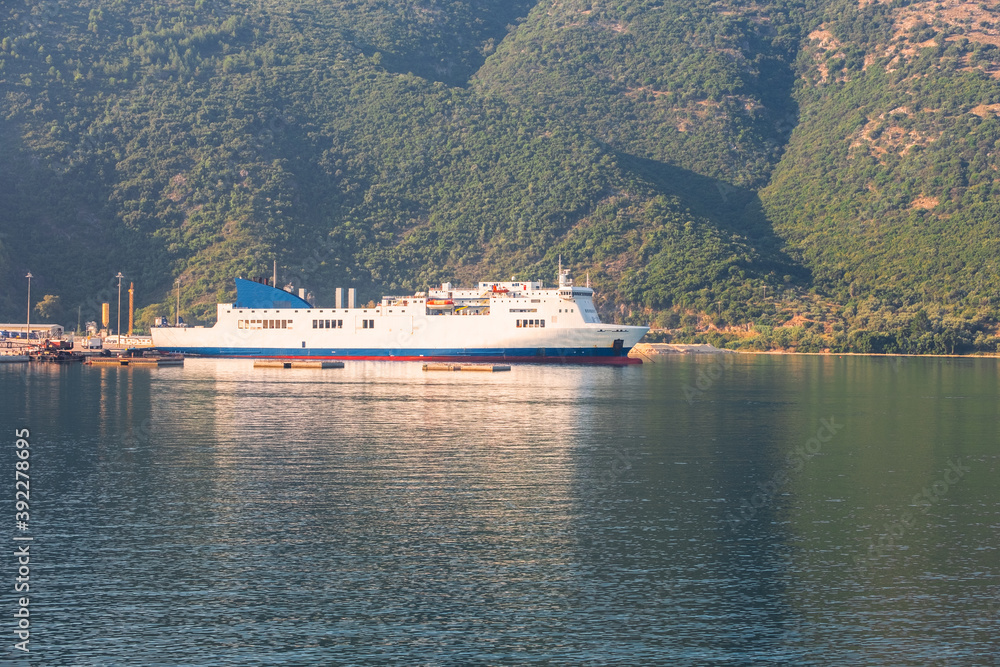 Cozy Greek holiday resort in summer season from the Ionian Sea Cozy Greek holiday resort in summer season from the Ionian Sea