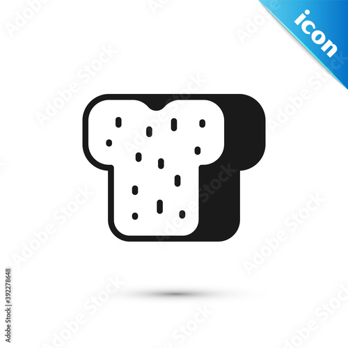 Grey Bread toast for sandwich piece of roasted crouton icon isolated on white background. Lunch, dinner, breakfast snack. Vector.