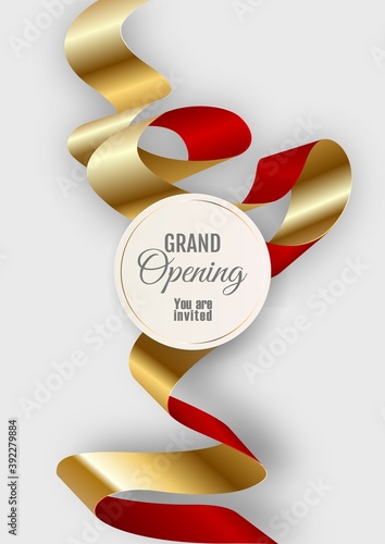 Grand opening vertical banner. Elegant style.