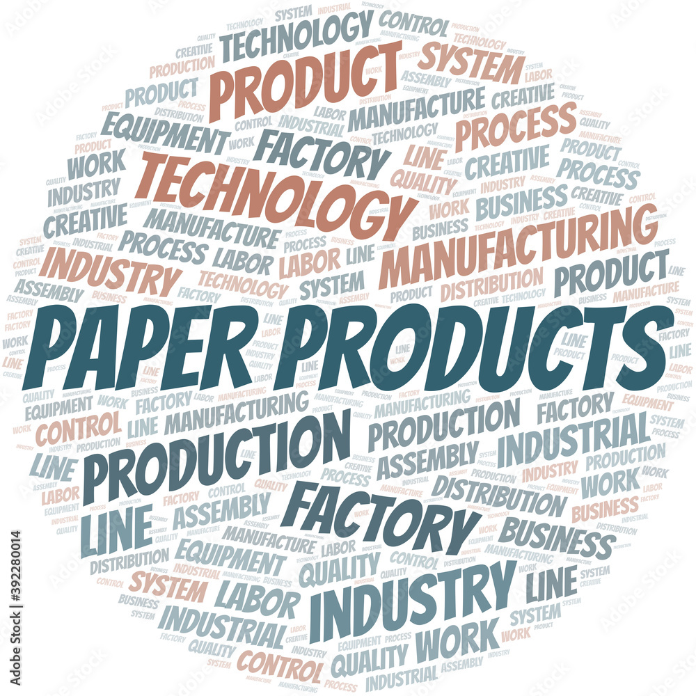 Paper Products word cloud create with text only. Paper Products word cloud create with text only.
