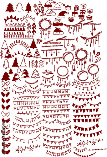 Christmas celebratinf festive pieces in red colour