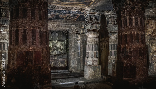 Ajanta Cave Temples in the Granite Mountains of Vindhya, India © Roman