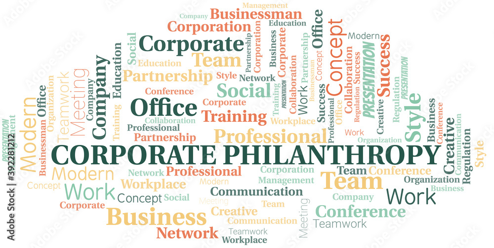 Obraz premium Corporate Philanthropy vector word cloud, made with text only.