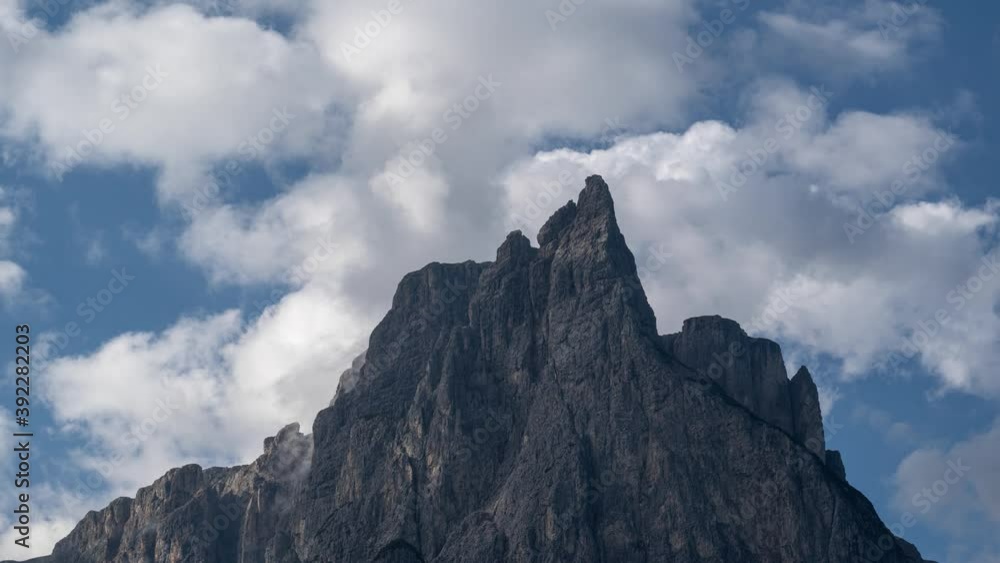 4k time lapse of clouds rolling over the peak of the Schlern mountain in south Tyrol, the Italian Dolomites 4k time lapse of clouds rolling over the peak of the Schlern mountain in south Tyrol, the Italian Dolomites