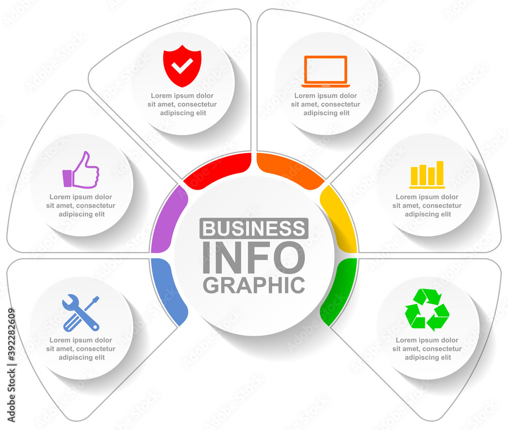 Fototapeta premium Business infographic vector template with 6 options