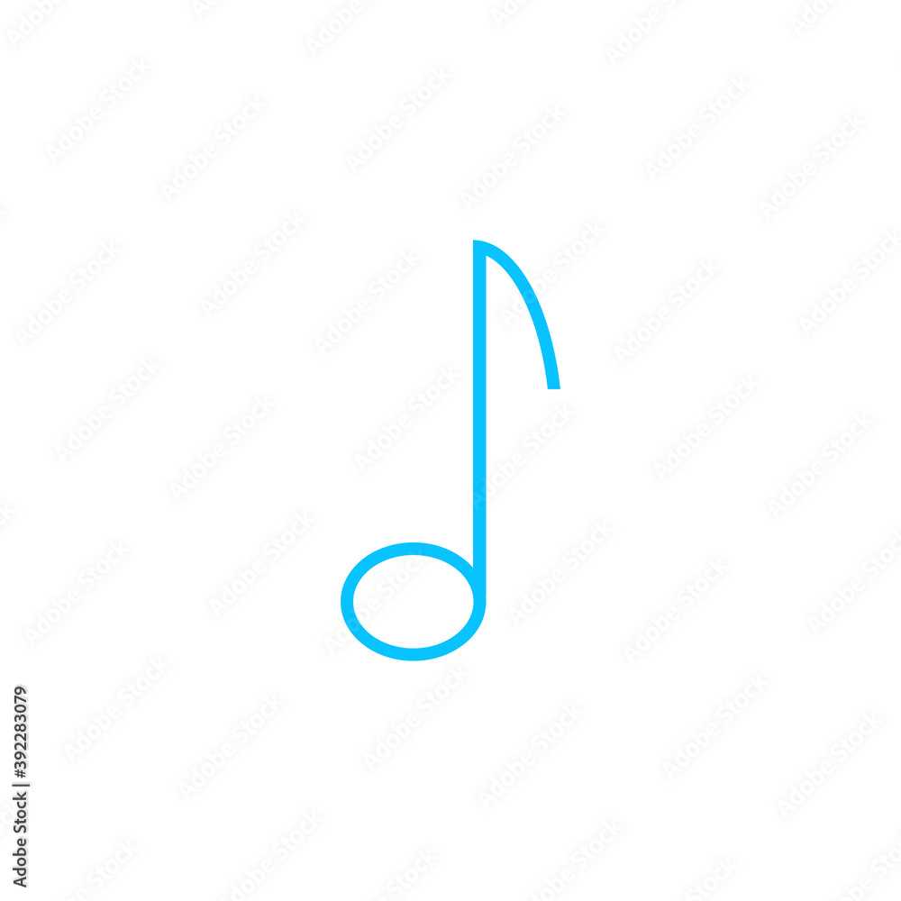 Music note icon flat. Music note icon flat.