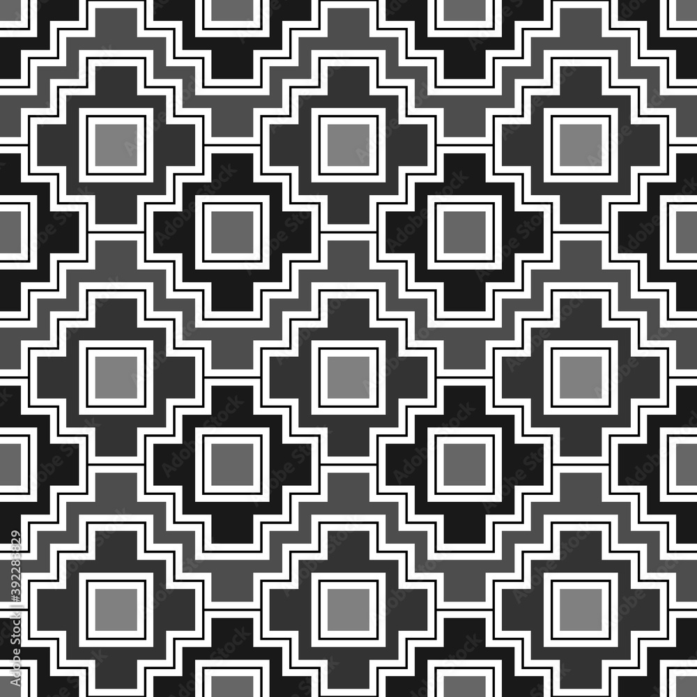 Inca crosses seamless pattern. Ethnic ornament. Folk background. Geometric wallpaper. Grid image. Tribal motif. Ancient mosaic. Digital paper, web design, textile print, abstract. Vector artwork. Inca crosses seamless pattern. Ethnic ornament. Folk background. Geometric wallpaper. Grid image. Tribal motif. Ancient mosaic. Digital paper, web design, textile print, abstract. Vector artwork.