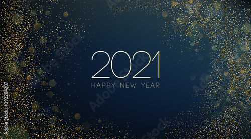 2021 New Year Abstract shiny color gold wave design element