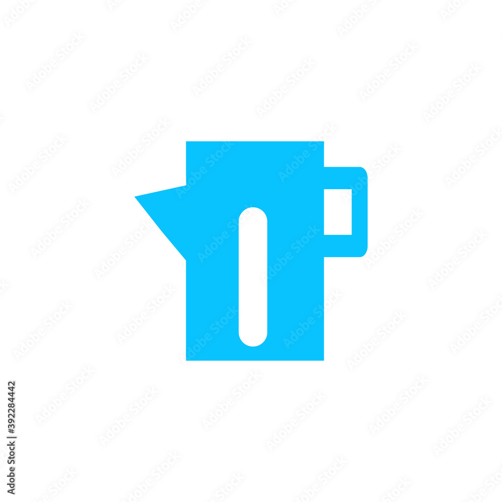 Teapot kettle icon flat.