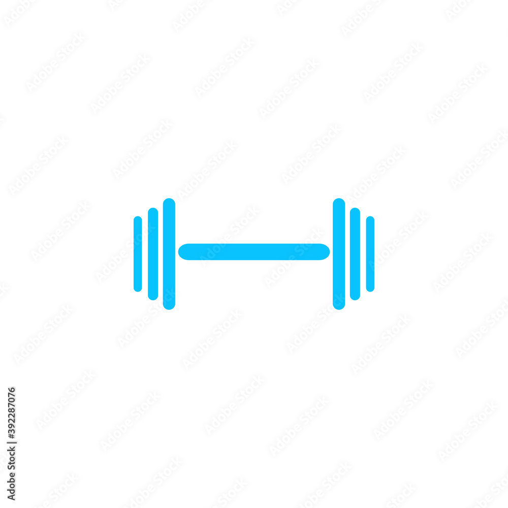 Barbell icon flat. Barbell icon flat.