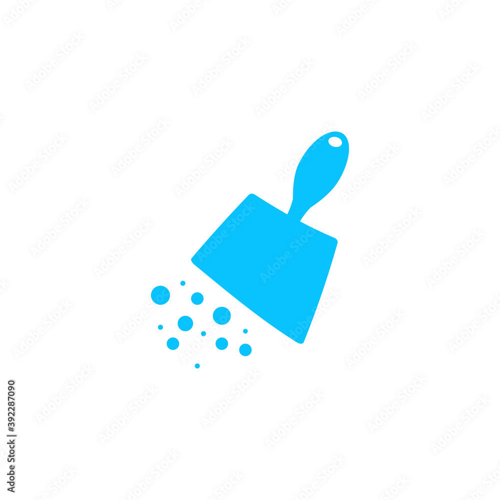 Scoop with garbage icon flat.