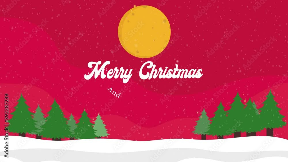 Merry Christmas and Happy New Year on the sky Merry Christmas and Happy New Year on the sky