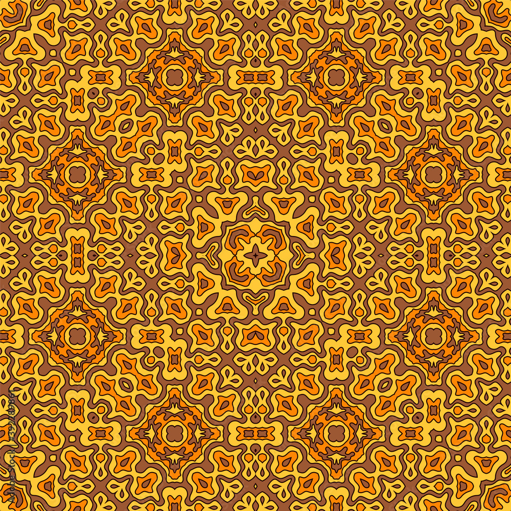 Ethnic floral motifs seamless pattern design