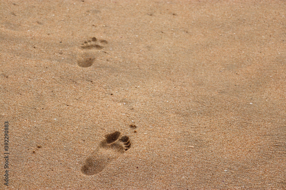 footprints in the sand. Human foot prints on seashore. Foot prints on beach footprints in the sand. Human foot prints on seashore. Foot prints on beach