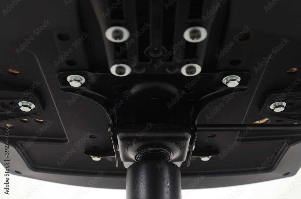 Office chair isolated bottom view. Isolated close-up view. Office chair isolated bottom view. Isolated close-up view.
