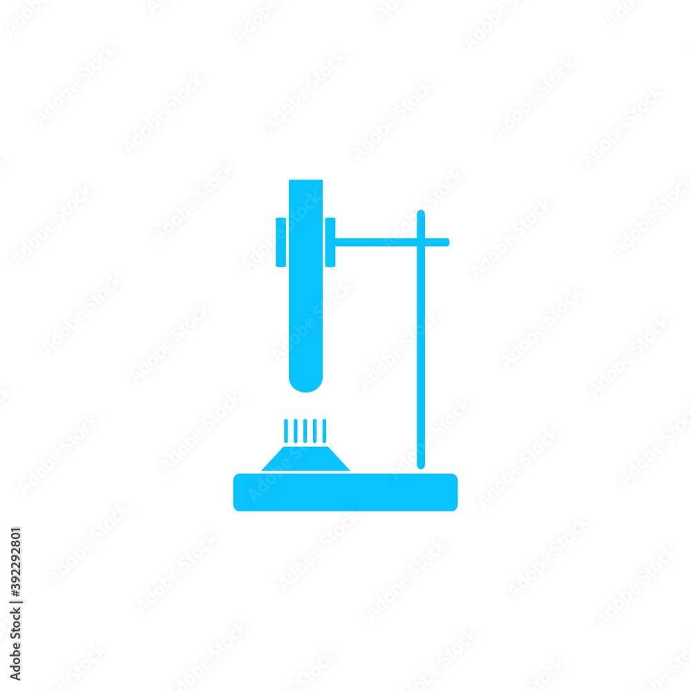 Fototapeta premium Tube on fire icon flat.