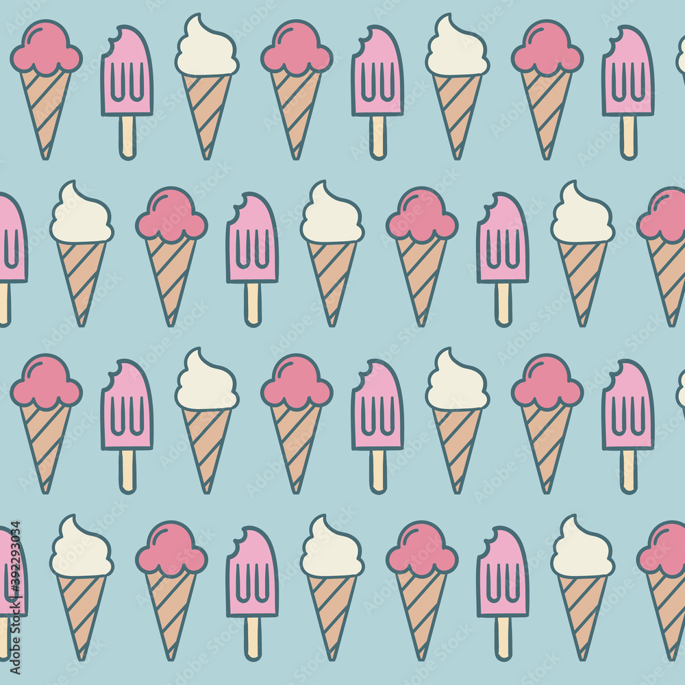 Pattern Ice Cream Vanilla and Strawberry Summer Pattern Ice Cream Vanilla and Strawberry Summer
