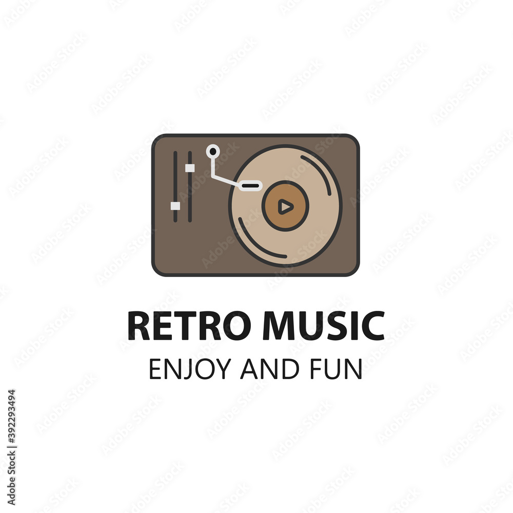 retro music color cartoon logo illustration design retro music color cartoon logo illustration design