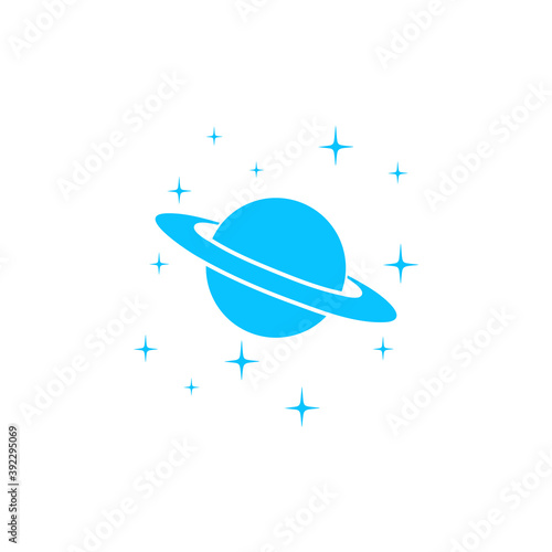 Planet Saturn icon flat