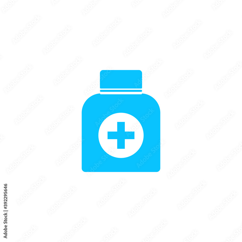 Medicine bottle icon flat Medicine bottle icon flat