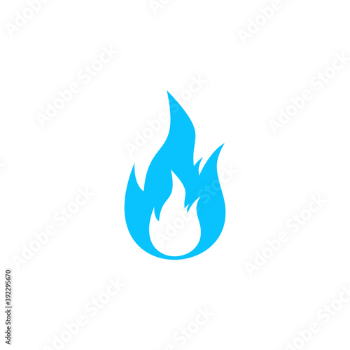 Flame gas fire icon flat