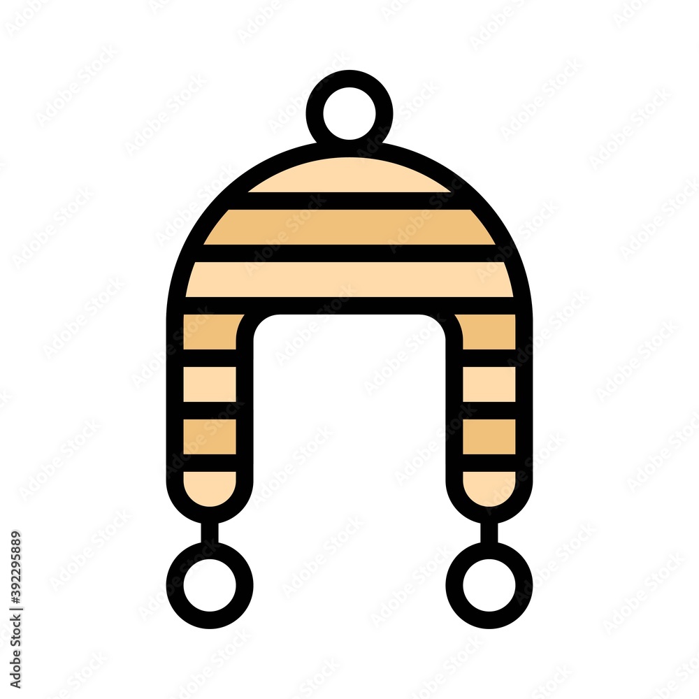 Chullo an Andean style of hat icon, Thanksgiving related vector
