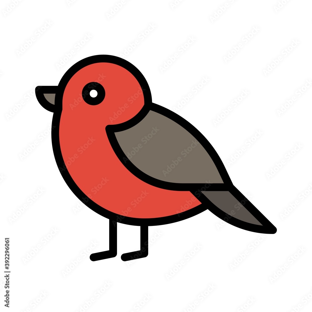 Fototapeta premium Red robin bird icon, Thanksgiving related vector