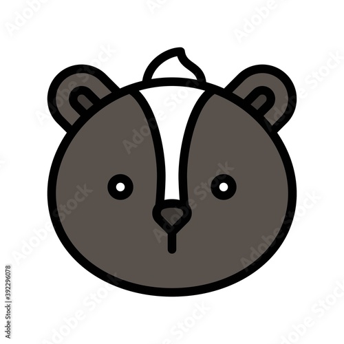 Skunk head icon, Thanksgiving related vector