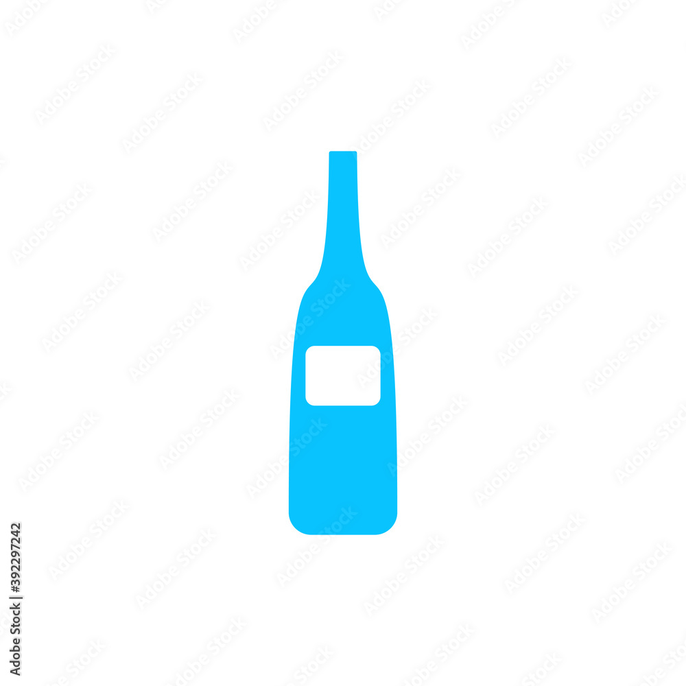 Wine bottle icon flat Wine bottle icon flat