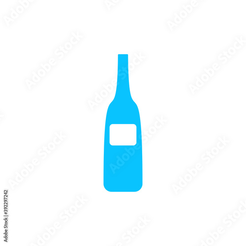 Wine bottle icon flat