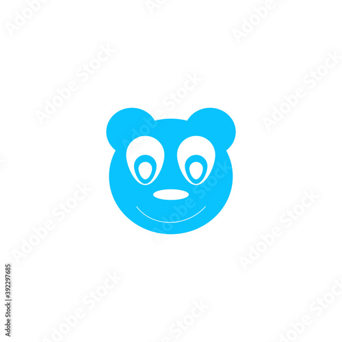Head of toy bear icon flat