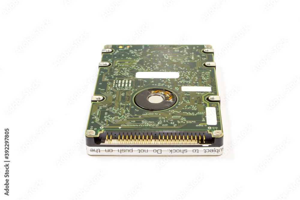 Hard disk drive motherboard on white background Hard disk drive motherboard on white background