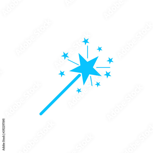 Magic wand icon flat