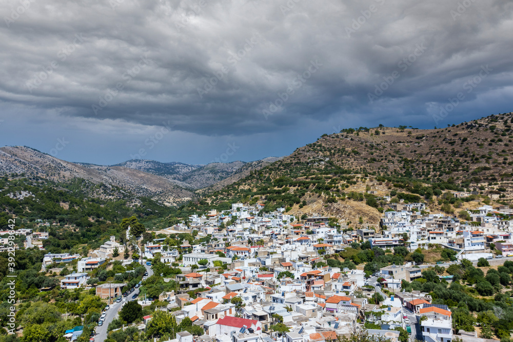 Picturesque Greek town of Kalamafka on the island of Crete