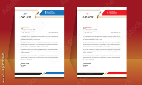 Letterhead format template, business style letterhead design template. Company letterhead template designs. Letterhead, Template.	