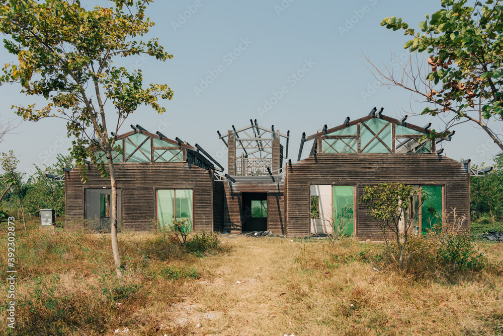 Abandoned dilapidated villa building Abandoned dilapidated villa building