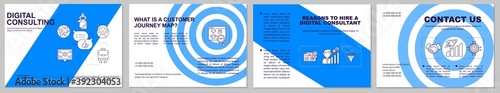 Consulting brochure template. Reasons to hire digital consultant flyer, booklet, leaflet print, cover design with linear icons. Vector layouts for magazines, annual reports, advertising posters