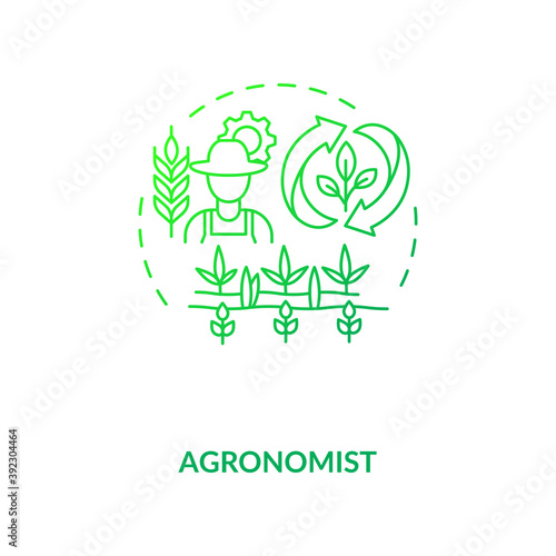 Agronomist concept icon. Top agriculture careers. Measure and record plants growth status and other processes idea thin line illustration. Vector isolated outline RGB color drawing
