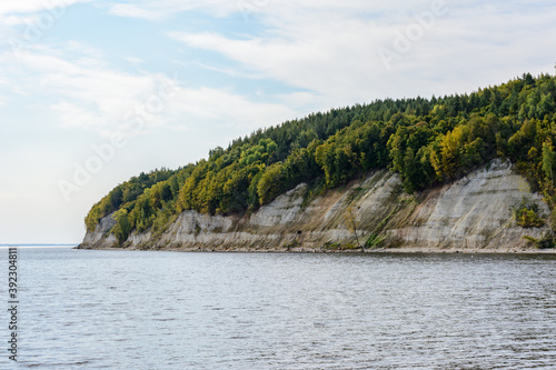 Coast of the Volga River in the middle Volga region in the Republic of Tatarstan. Autumn landscape. © Evgeniy