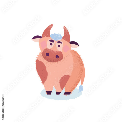 new year bull 2021 cartoon vector holiday fun