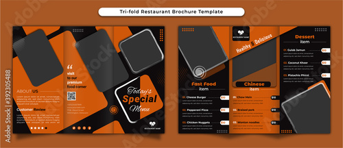 trifold restaurant food menu brochure template