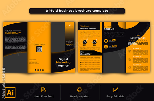 trifold business brochure template