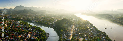 Aerial of Lung Prabang in Laos