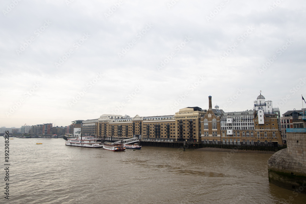 Thames river and historic buildings