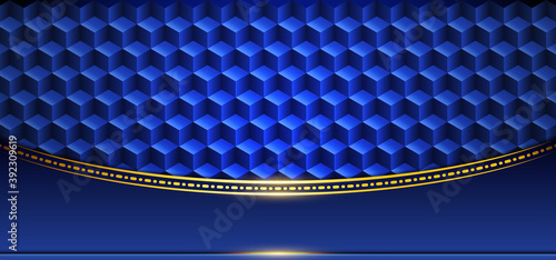 Luxury dark blue with unique golden line and abstract pattern texture. VIP invitation banner. Premium and elegant. Vector illustration