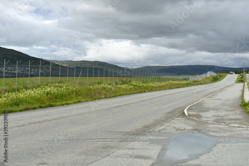 Road near Tromso Langnes airport. Norway photo