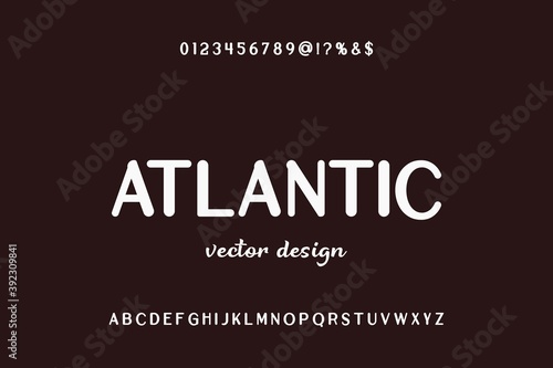 alphabet font, typography vector, letters and numbers dark and white style